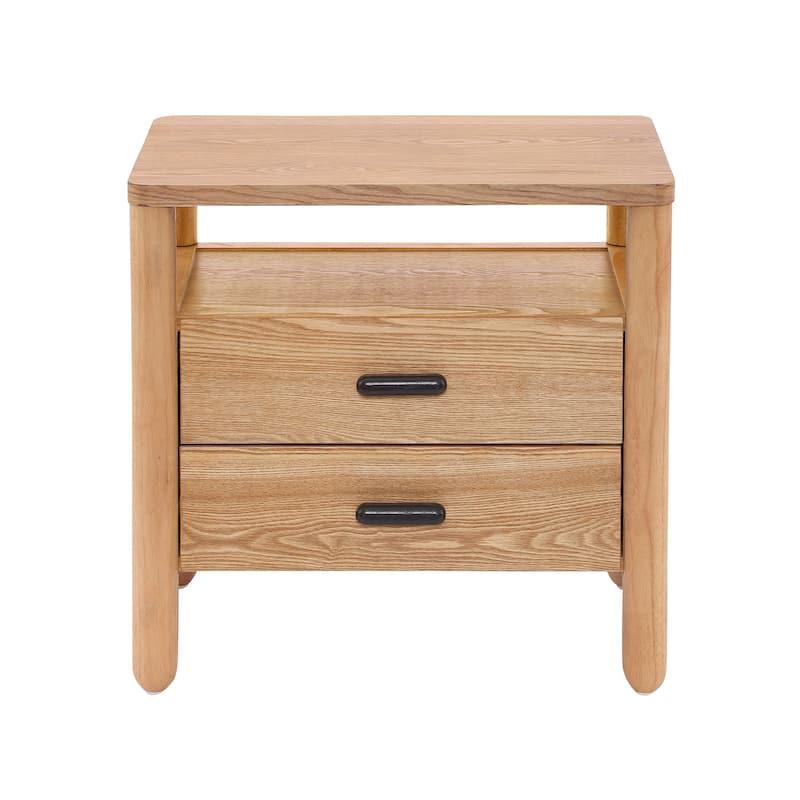 Christopher Knight Home - Modern Minimalist 23.62" Nightstand with Rounded Wood Legs & Open Storage Shelf, Multi-Functional Use