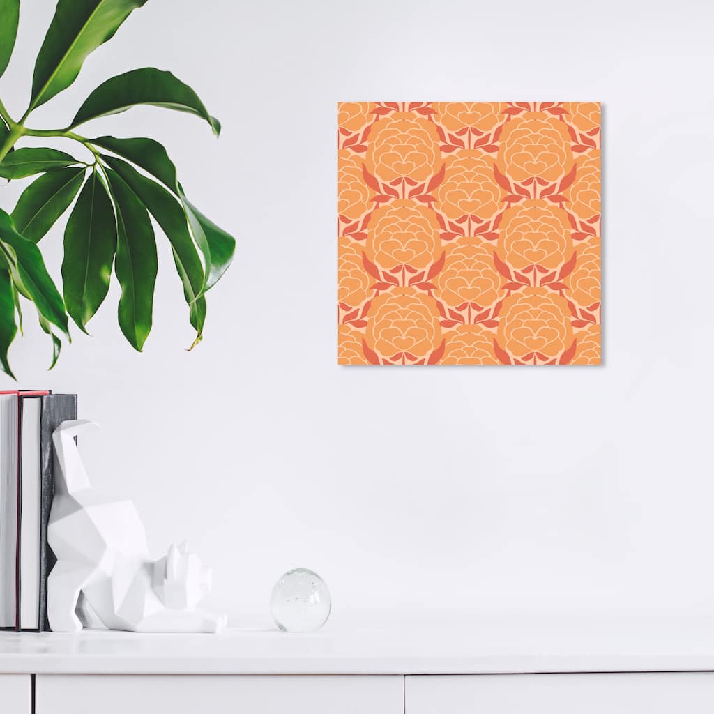 Wynwood Studio Canvas Abstract Floral Expansion Orange and Light Orange Modern & Contemporary Wall Art Canvas Print