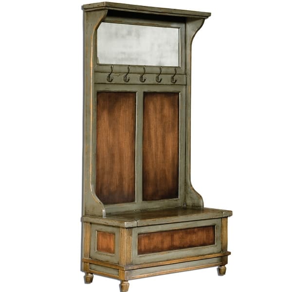 slide 2 of 3, Uttermost Riyo Distressed Charcoal Grey Hall Tree