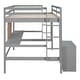 preview thumbnail 13 of 12, Full Wood Loft Bed with Desk, Writing Board, Cabinet & Safety Barriers