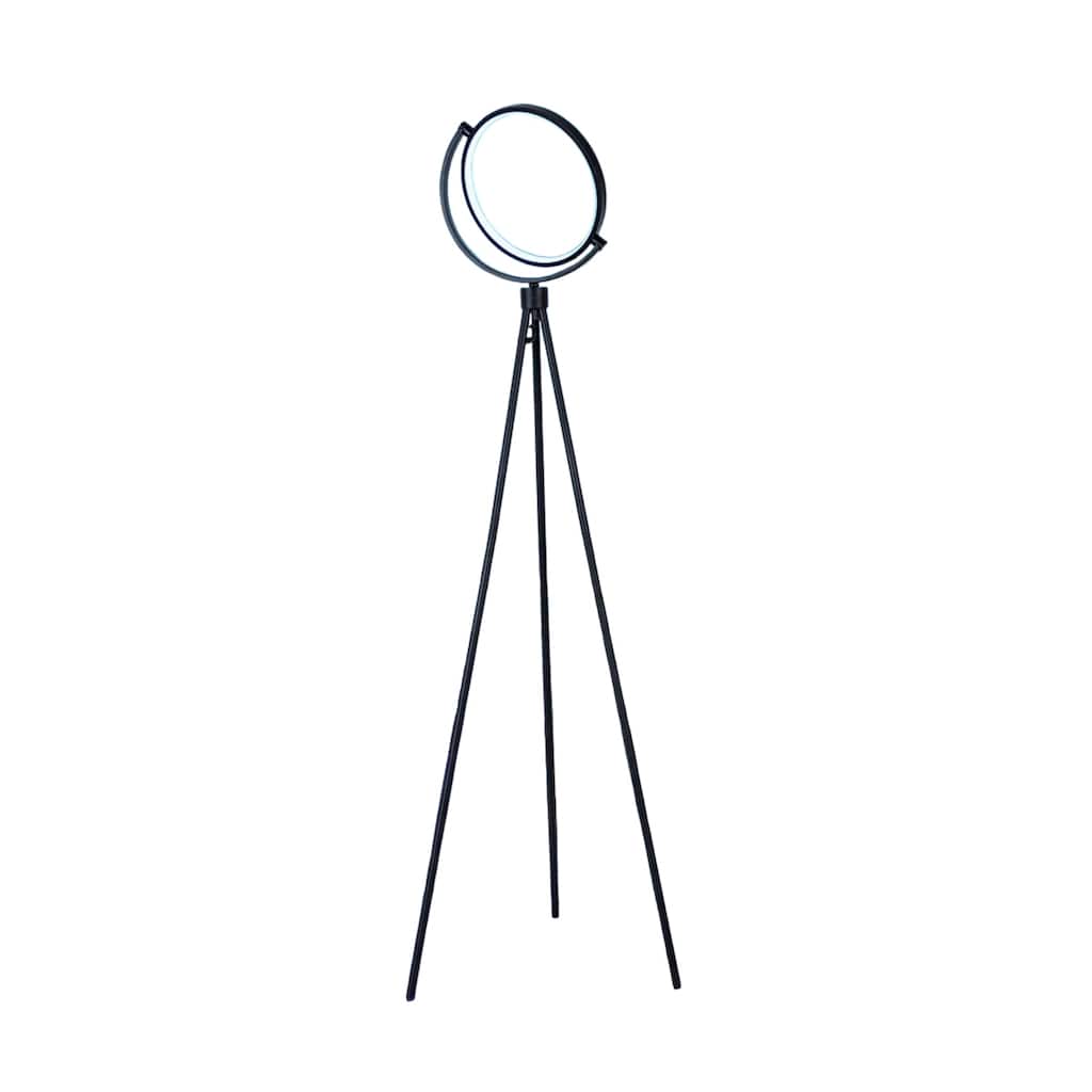Black Metal Tripod Floor Lamp with LED, 3 Way Switch and Smart Control - 13.5” x 4” x 59.95” (D x W x H)