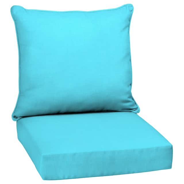 Arden Selections Outdoor Deep Seat Cushion Set - 24 W x 24 D in. - Pool Blue Leala