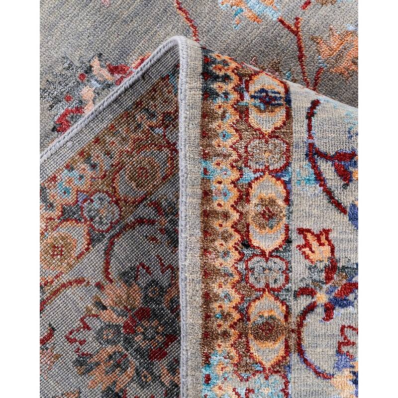 Ikat One-of-a-Kind Hand-Knotted Area Rug, Gray - 8' 1" x 10' 3"