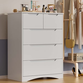 3/4/5/6 Drawer Dresser, Chest of Drawers with Large Storage, Tall Dresser and Organizer Wooden Cabinet