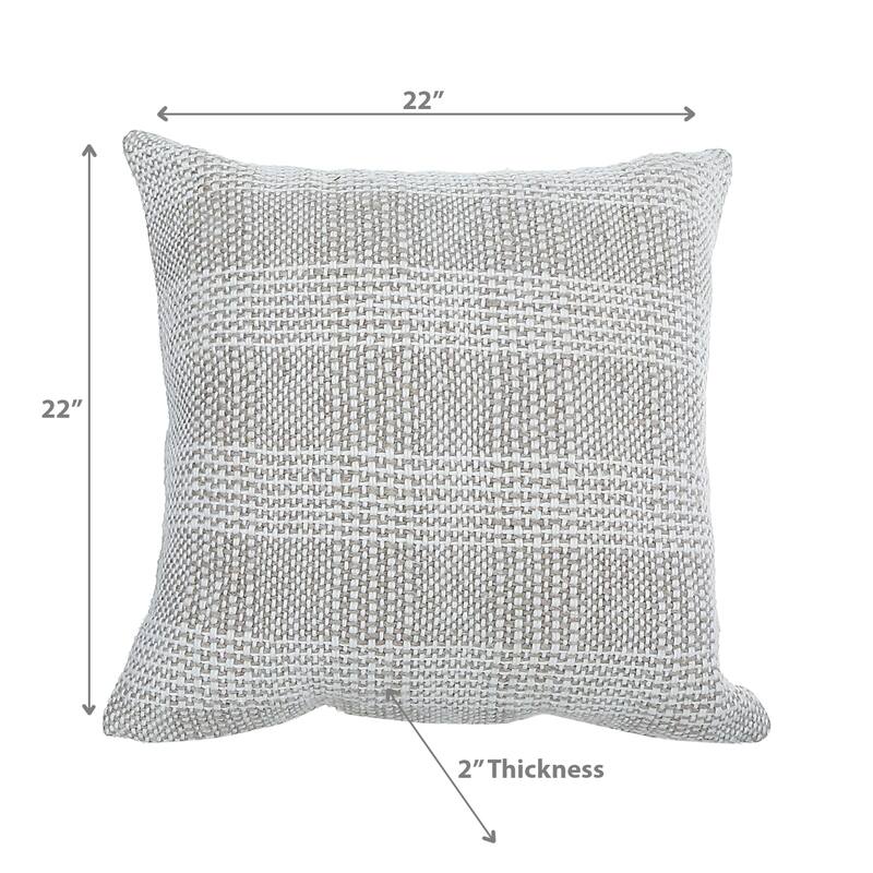 Chuncky Plaid Cotton Linen Cushion 22 X 22 - Set of 2