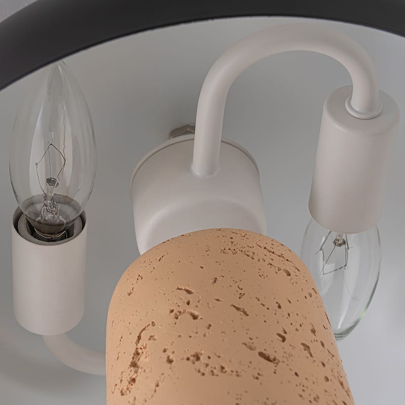 Modern 2-Light Black Mushroom Table Lamp - Bedside Nightstand Lamp for Bedroom, Living Room, Study