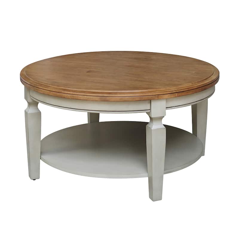 Vista Round Coffee Table - Distressed Hickory/Stone