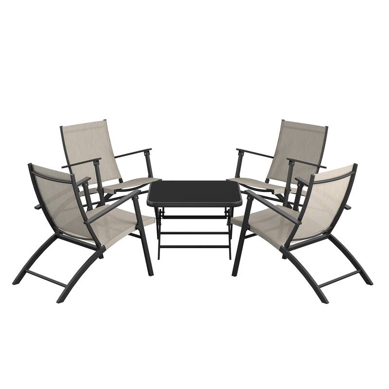 COSCO 5-Piece Outdoor Folding Sling Chat Set