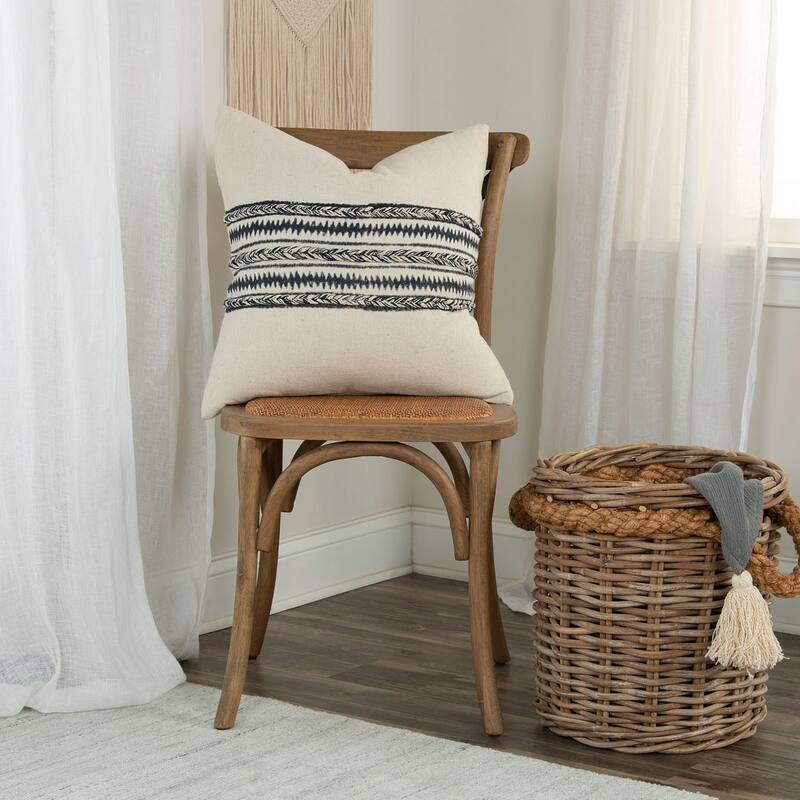 Donny Osmond Navy Panel And Stripe Throw Pillow