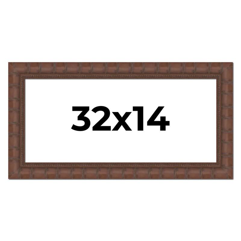 32x14 Frame Pewter Solid Wood Picture Frame Width 1.625 Inches | Interior Frame Depth 0.6875 Inches