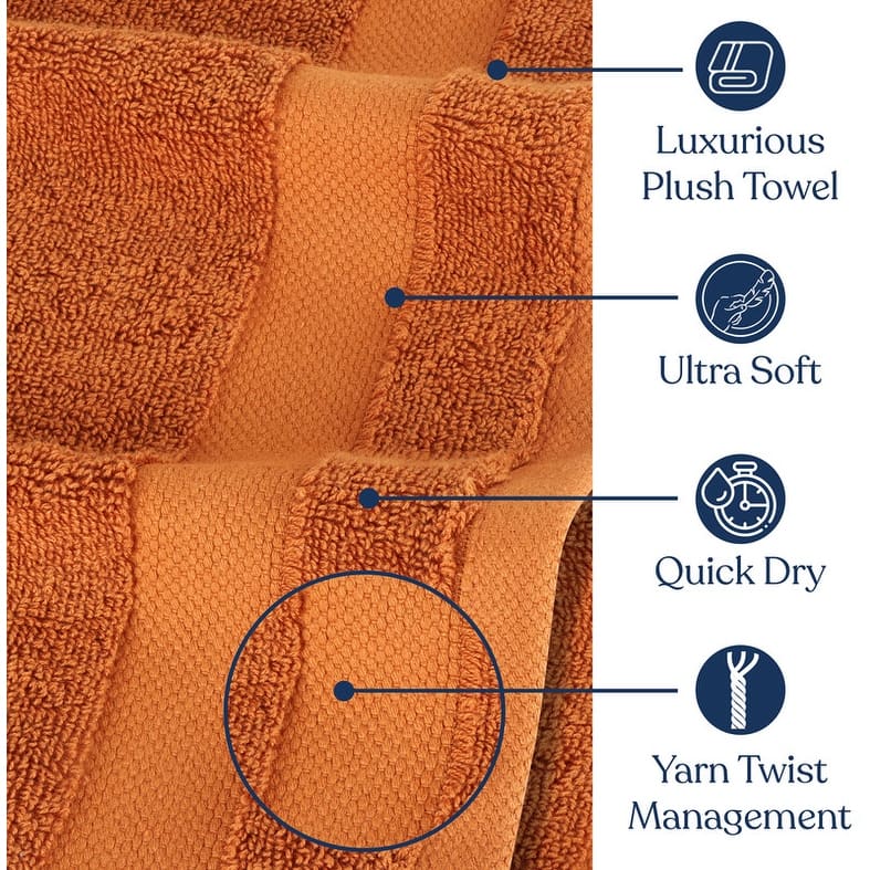 Delara Organic Cotton Luxuriously Plush Bath Towel 20 Piece Set |GOTS & OEKO-TEX Certified |650 GSM Long Staple|Soft & Quick Dry