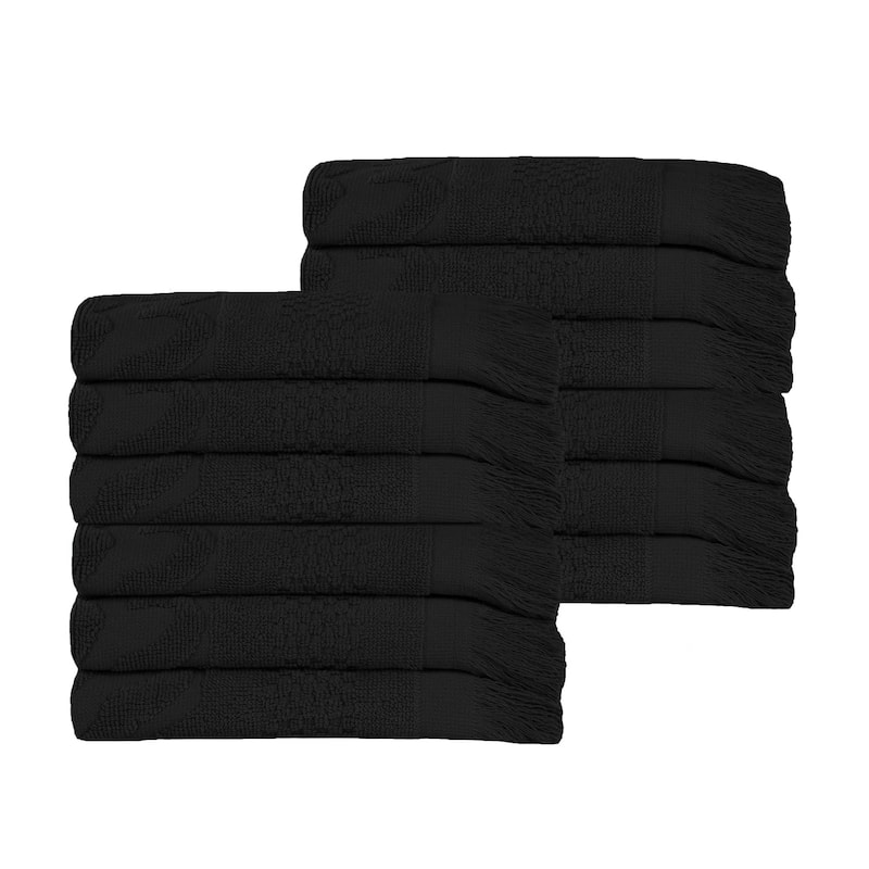 Superior Rolla Cotton Geometric Jacquard Face Towel Washcloth Set of 12