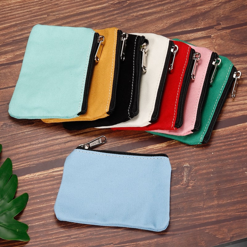 Coin Purse Pouch, Change Purses Small Organizer Bags Zipper 3" x 5"