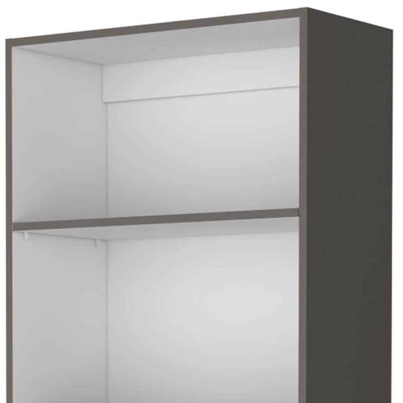 HomeRoots 71" Gray And White Wood Five Tier Bookcase