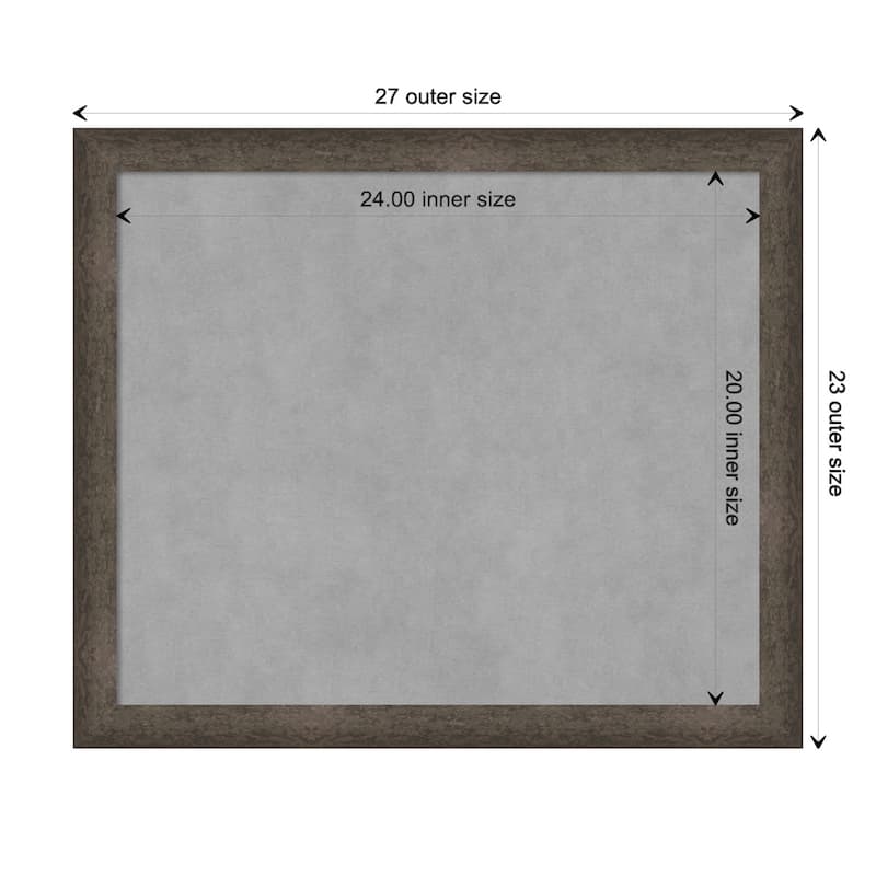 Amanti Art Dappled Light Bronze Narrow Framed Magnetic Board - Board Size 24x20