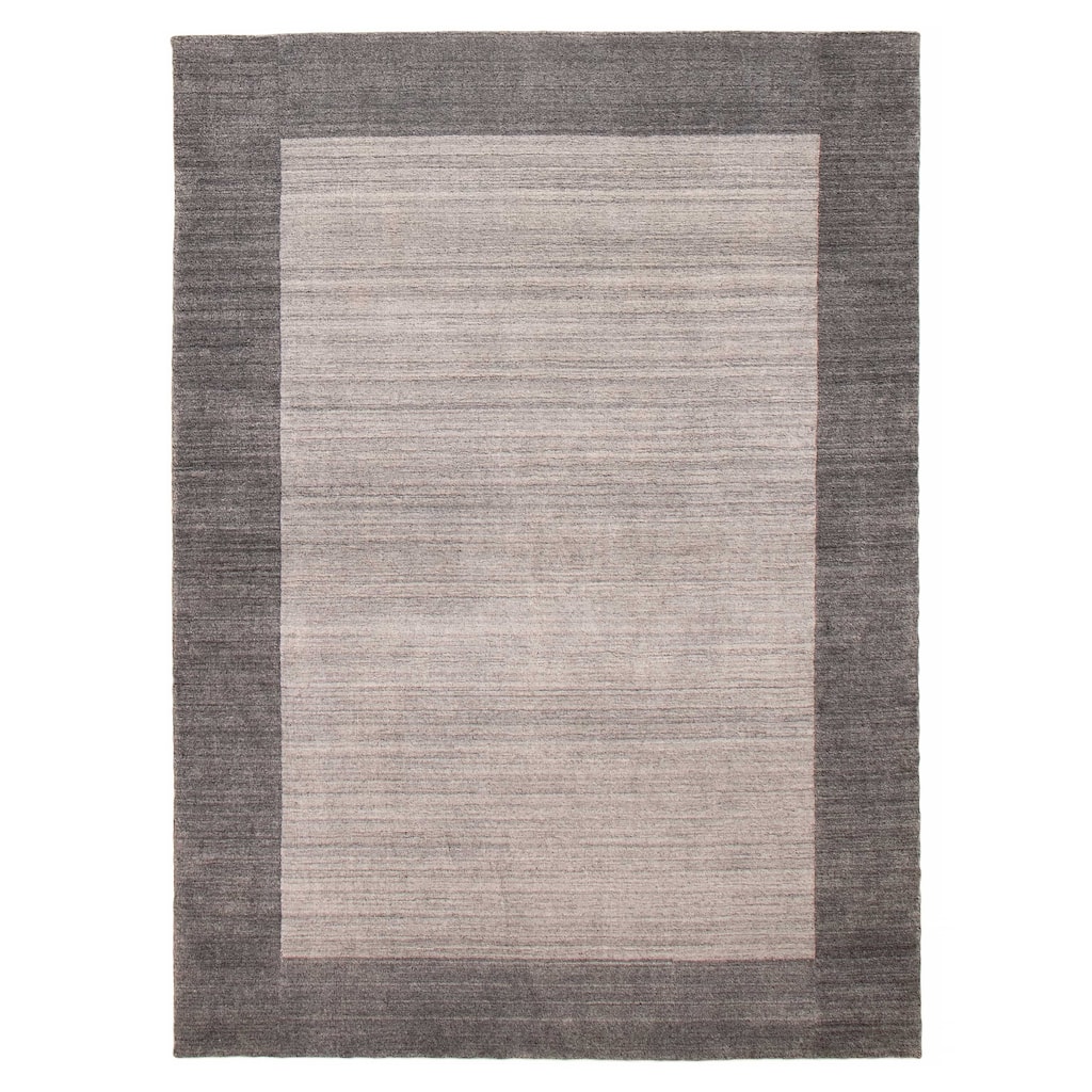 ECARPETGALLERY Hand Loomed Kashkuli Gabbeh Light Grey Wool Rug - 5'7 x 7'8