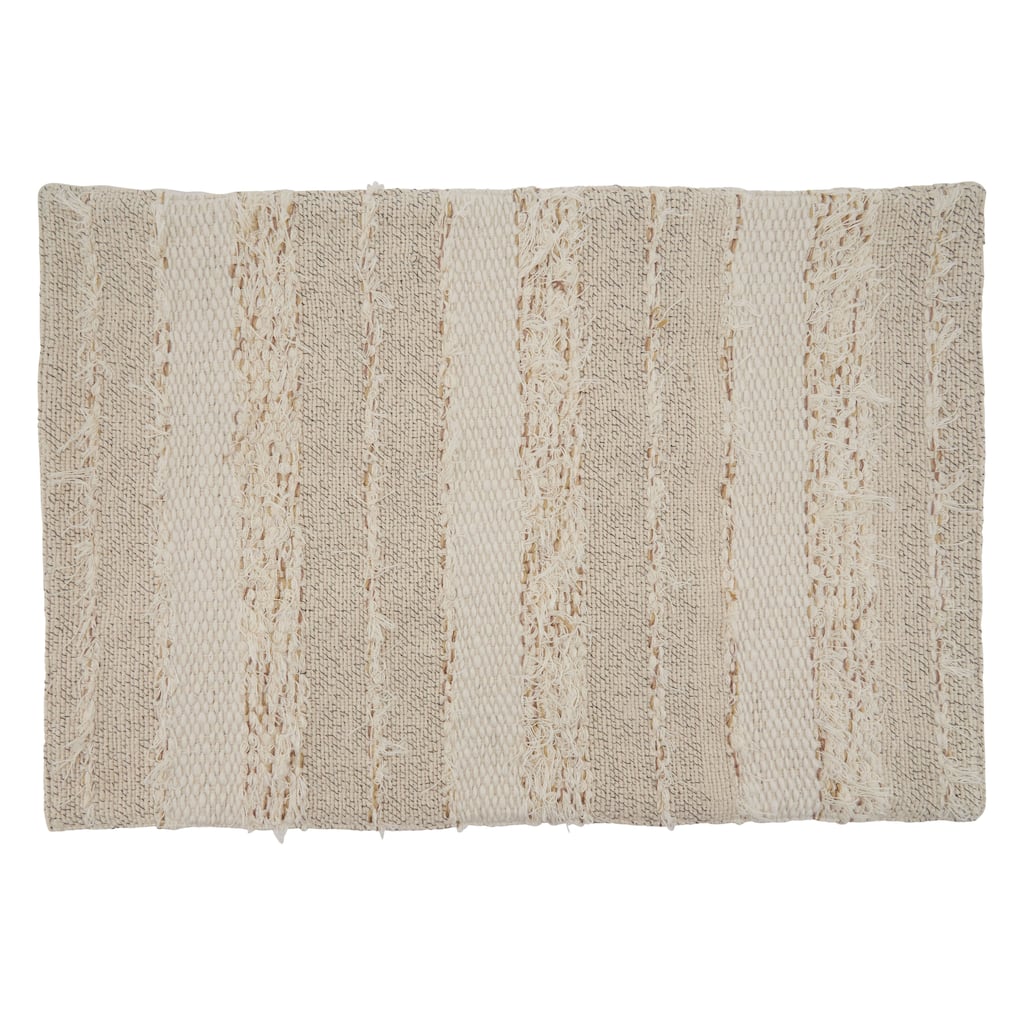 Placemats With Fringe Stripe Design (Set of 4)
