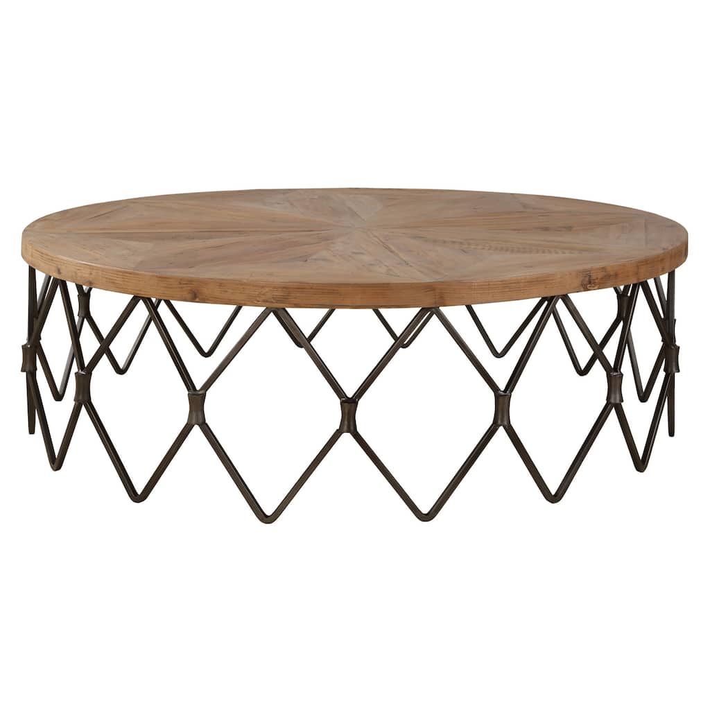 Uttermost 22998 Chain Reaction 54" Wide Iron and Wood Coffee Table