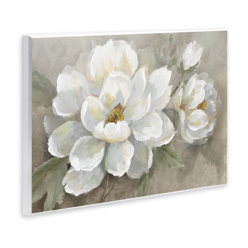 Stupell Blooming Magnolias on Beige Wall Plaque Art Design By Nan