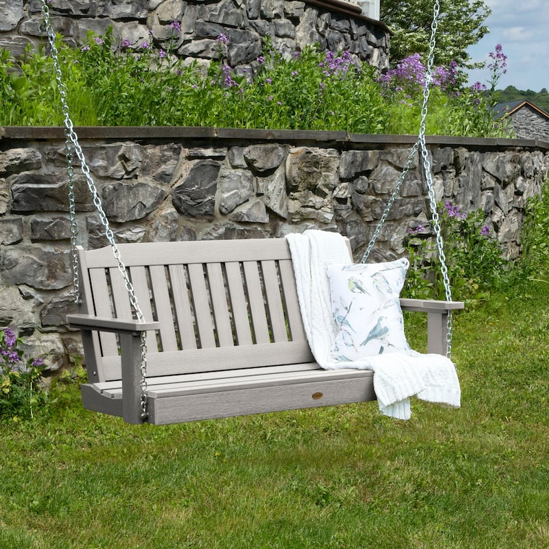 Highwood Lehigh 4-Foot Eco-friendly Synthetic Wood Porch Swing