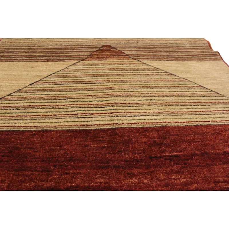 Chic hourglass Echo Gabbeh Hand Knotted Wool Area Rug