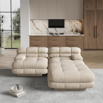 Modular Sectional Couch with Ottomans- L Shaped Couch for Living Room, 3 Seater Sofa Sets