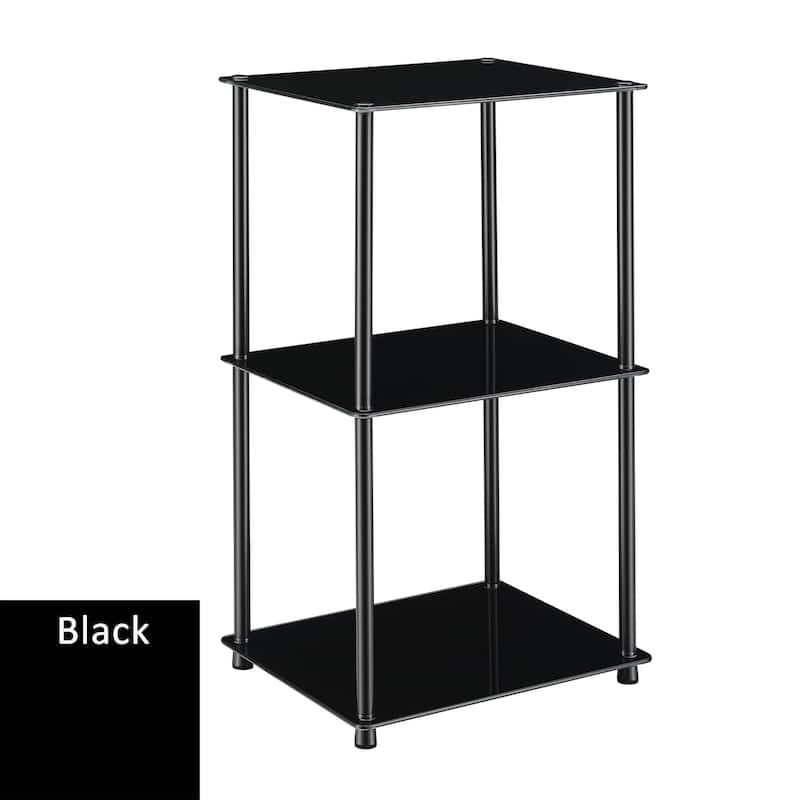 Convenience Concepts Designs2Go Classic Glass Tall 3 Tier End Table
