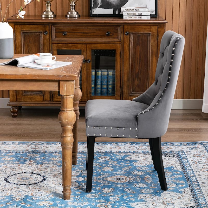 Velvet Dining Chairs Set of 2, Accent Diner Chairs Upholstered Fabric Living Room Chairs Side Chair Stylish Kitchen Chairs
