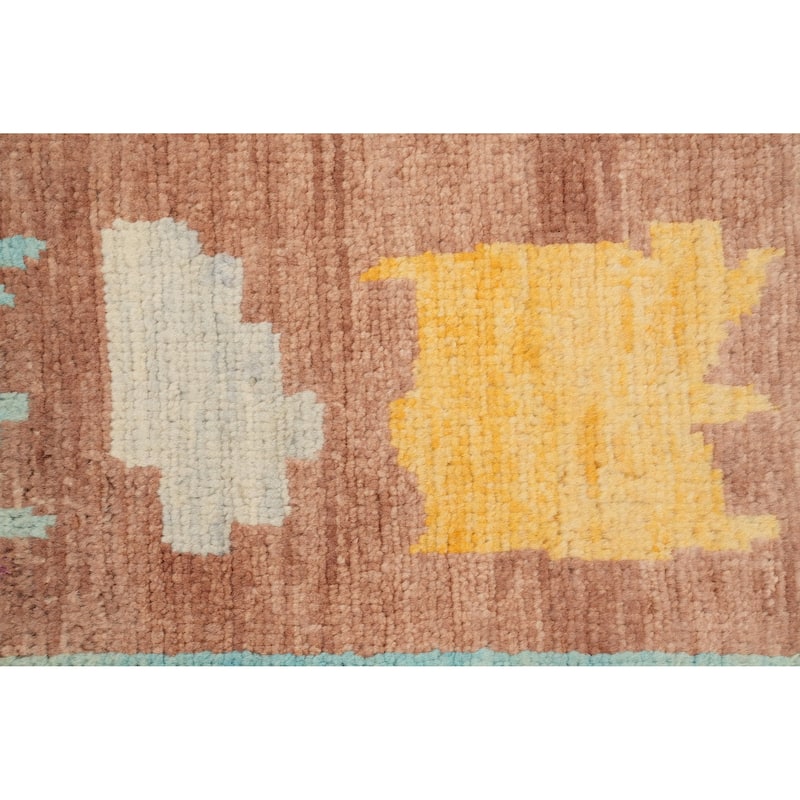 Hand Knotted Oriental 100% Wool Carpet Modern Geometric Oranges & Rust Gabbeh Area Rug - 14' 1'' X 9' 11''