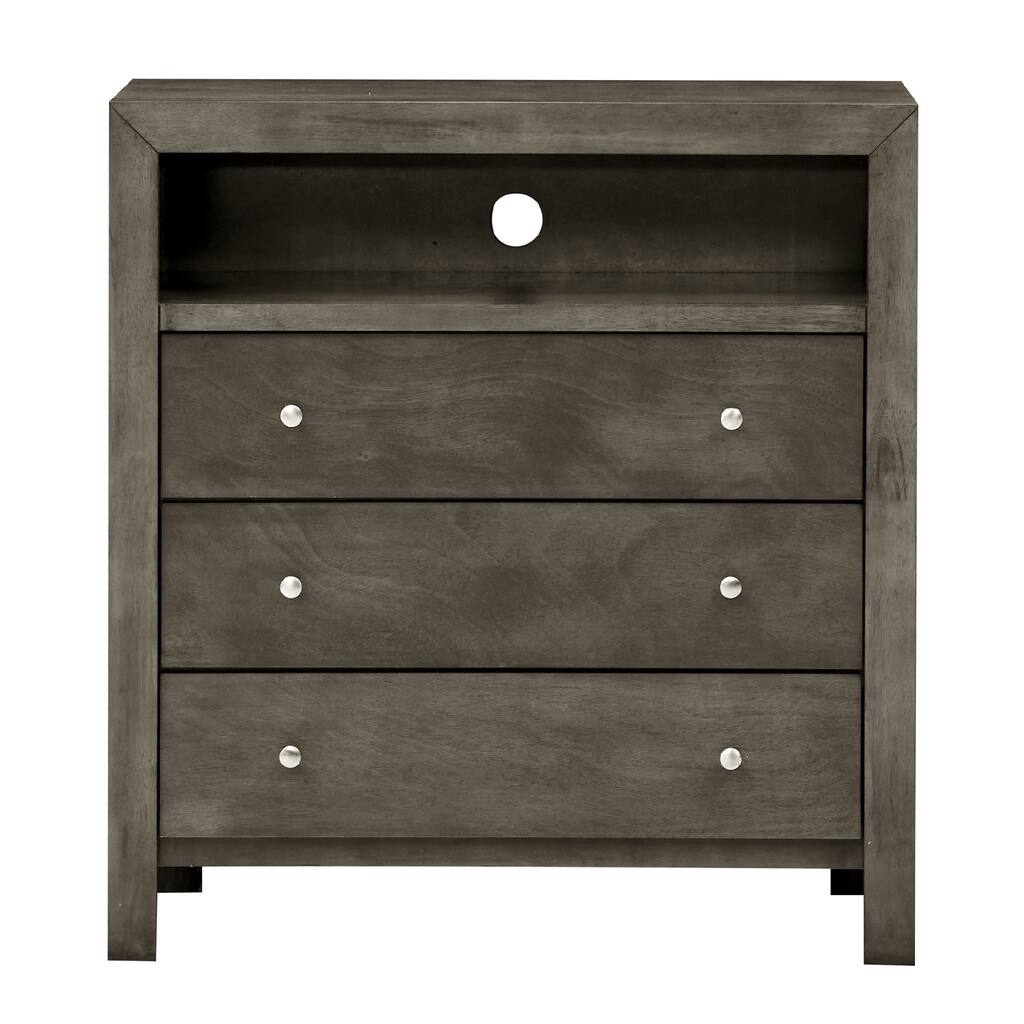 3-Drawer Wooden TV Media Chest - 36" - Gray