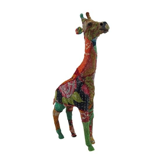 Shop Vintage Sari Fabric Wrapped Paper Mache Giraffe Sculpture 17