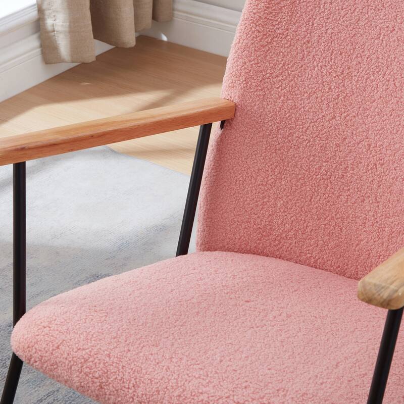 Teddy Fabric Rocking Chair with Adjustable Headrest