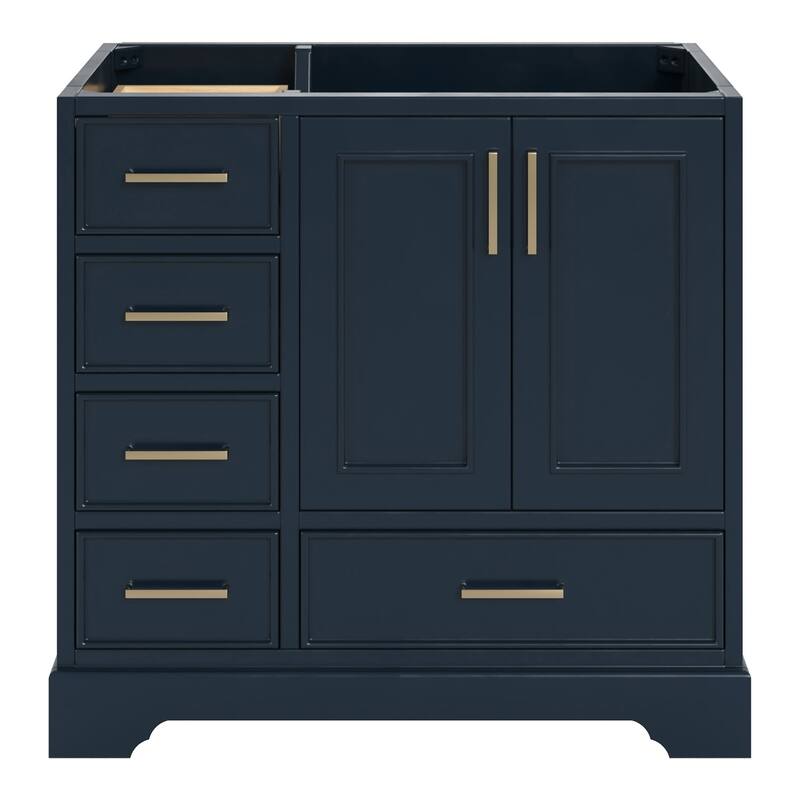 Ariel M036S-R-BC Stafford 37" Single Free Standing Vanity Cabinet Only - Midnight Blue - Painted