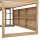 preview thumbnail 6 of 27, Twin Size Wood House Loft Bed with Slide, Storage Shelves, Light, and Climbing Ramp