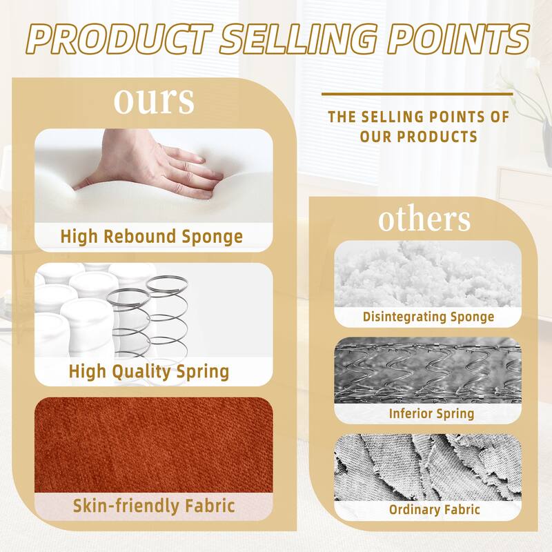 HOMEFUN Chenille Upholstered Convertible Foldable Memory Foam Sleeper Sofa with Pillows for Living Room