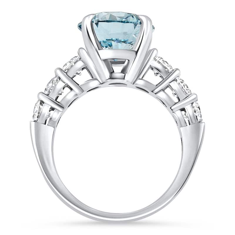 4.50Ct Blue Diamond Engagement Ring White Gold Lab Grown