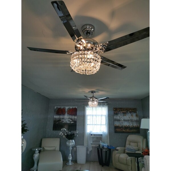 Shop Silver Orchid Campbell 49 Inch Chrome Lighted Ceiling Fan