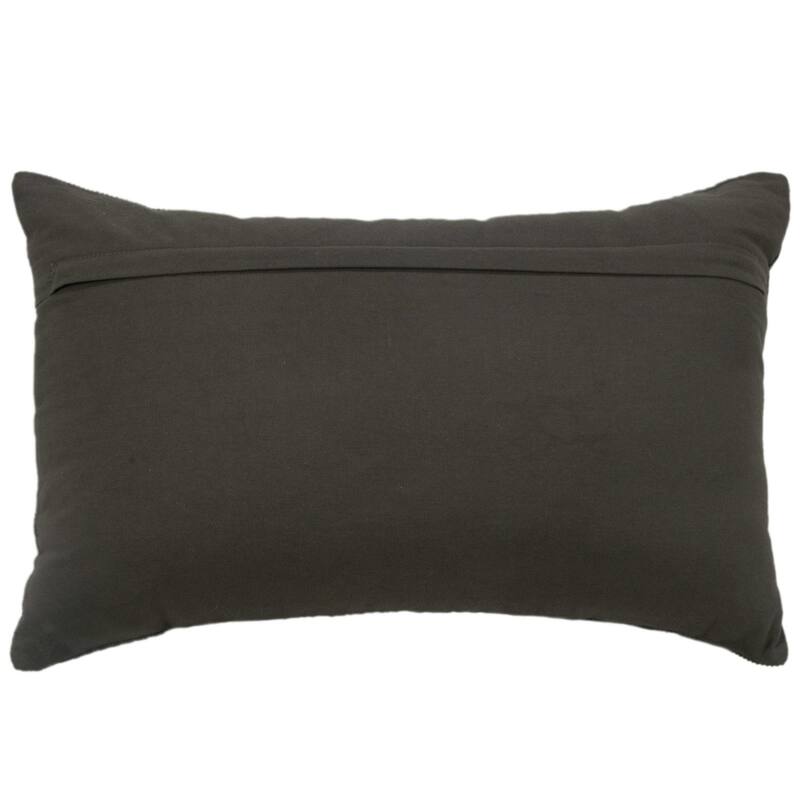 Rizzy Home Solid Corduroy Modern Pattern Blocked Throw Pillow