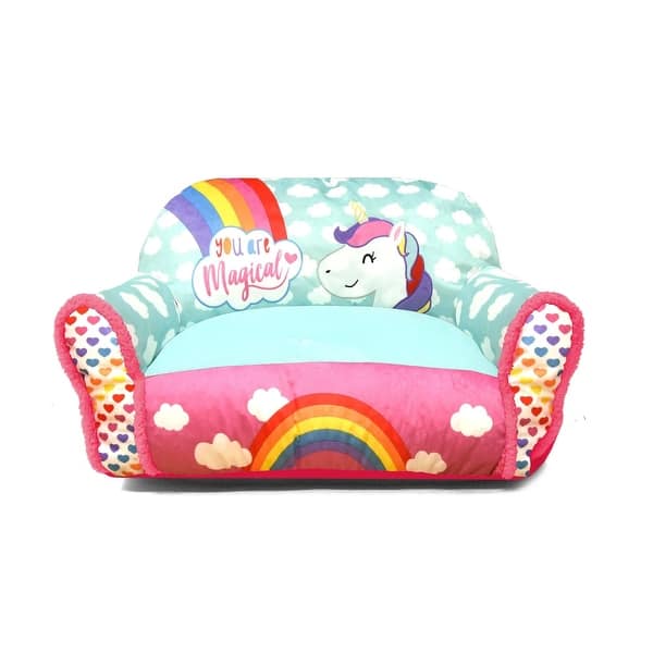 slide 2 of 3, Heritage Kids Unicorn Toddler Pink Bean Bag Sofa Chair