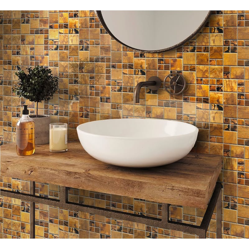 Apollo tile 12" x 12" Avant Garde Matte Bronze Metal Tile (4.75 sq ft/case) - 5 Pack