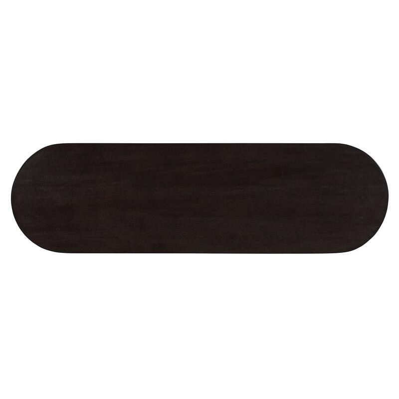 Boho Rattan Console Table Oval Entryway Table, Rubber Solid Wood Frame Sofa Table Display Table Hallway Table for Living Room