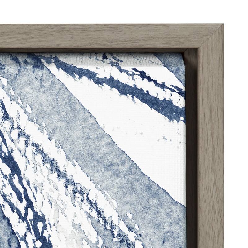 Kate and Laurel Sylvie Indigo Framed Canvas by Amy Peterson Art Studio