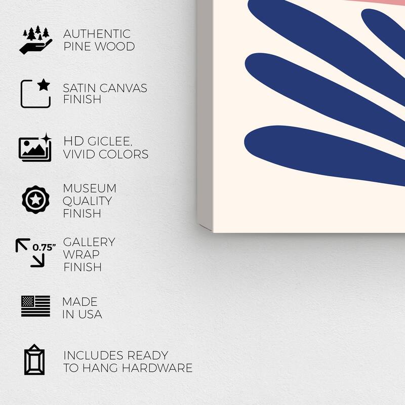 Wynwood Studio Canvas Floral and Botanical Half Half Plant Pink and Rose Pink Modern & Contemporary Wall Art Canvas Print