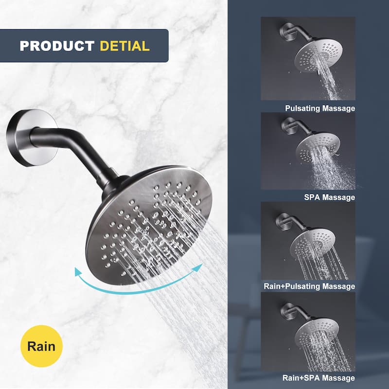 WOWOW Single Handle 5-Spray Shower Faucet with Tub Spout