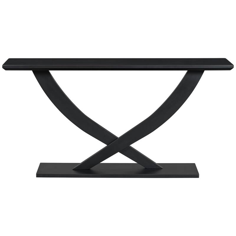57" Modern Rectangle Console Table with Unique Cross-leg Design for Entryway and Living Room