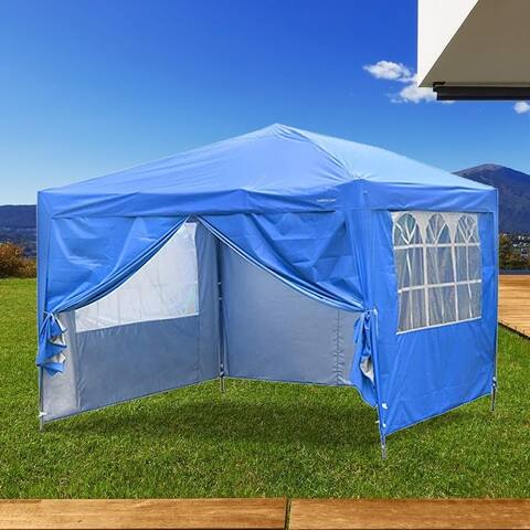 GDY 10 x 10-ft. Instant-fold Pop-up Canopy Tent w/ 4 Sidewalls