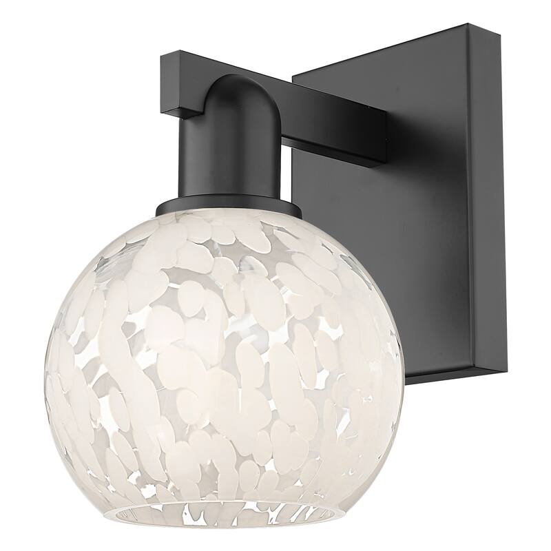 Innovations Lighting 716-1W-10-6 White Mouchette Sconce White - Matte Black / White Mouchette