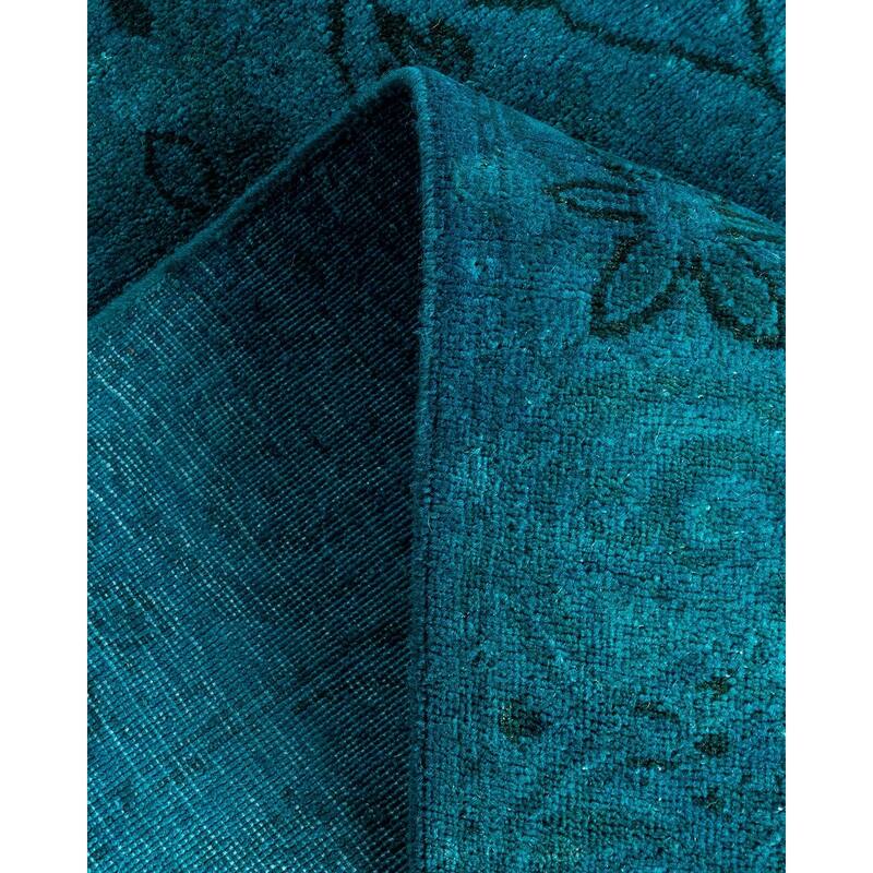 Contemporary Overdyed Wool Hand Knotted Runner - 2' 5" x 9' 8"