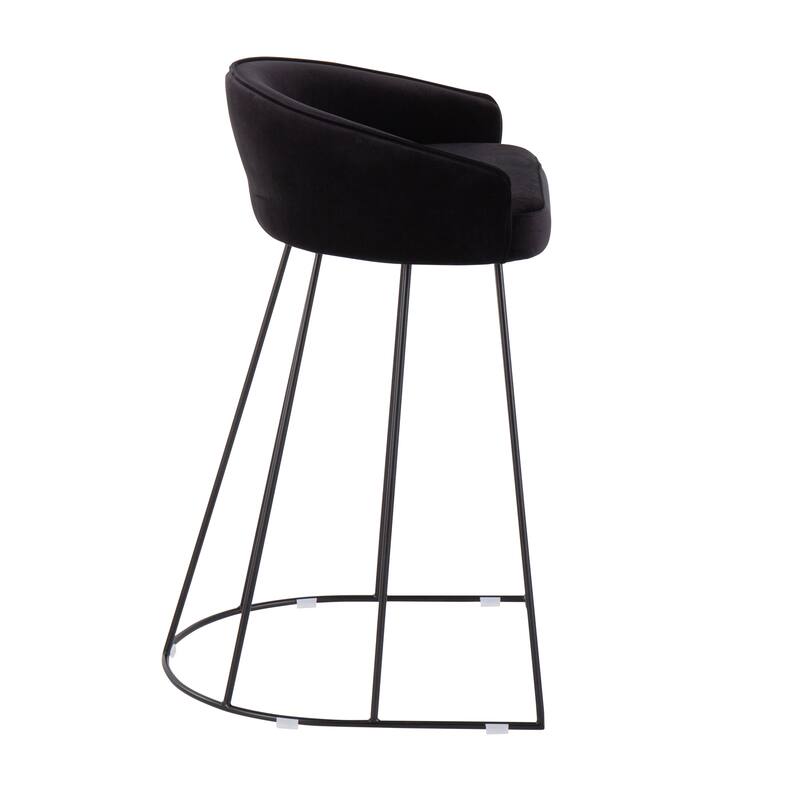 Silver Orchid Haid Velvet Upholstered Counter Stool (Set of 2)