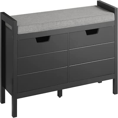 Shoe Bench Shoe Rack Shoe Cabinet - 11.8"D x 35.8"W x 19.7"H